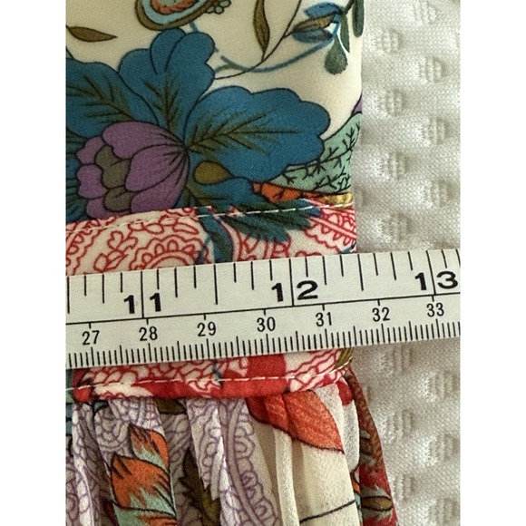 NWT Lulus Lilja Cream Floral Chiffon Maxi Dress Boho Cottage Feminine Women's XS - Picture 15 of 16